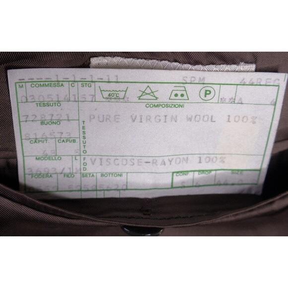 MANI Vintage Sport Coat Jacket Blazer Men Size 44R Brown Plaid Two Button WOOL - Picture 12 of 15